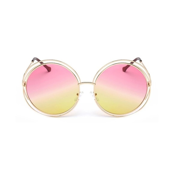 FARRAH PINK OMBRÉ RETRO 70’s OVERSIZED SHADES *NEW - Picture 6 of 7